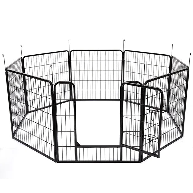 Folding Indoor Outdoor Dog Fences For Durable Metal Dog Houses For Dogs In Outdoor Back Gardens