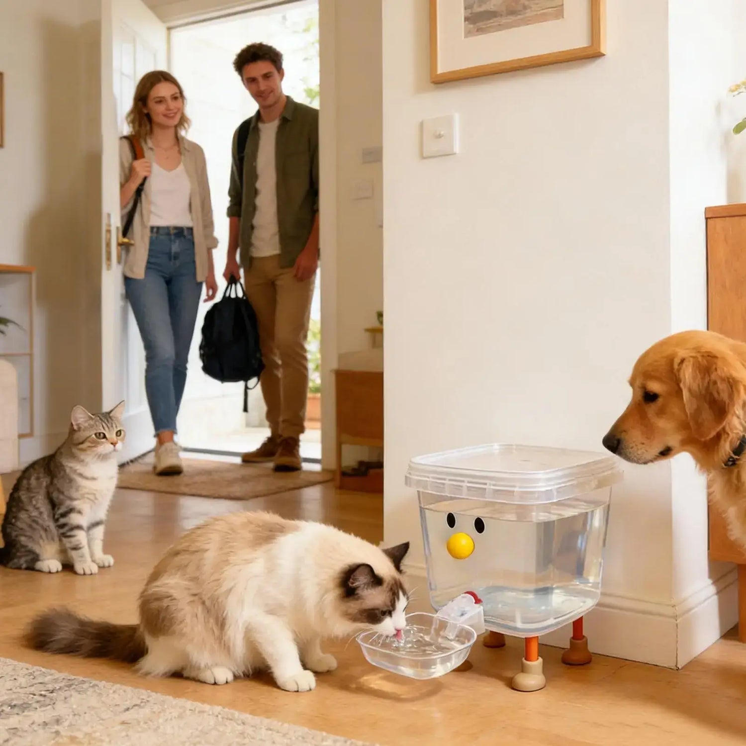 3/5L Dog Automatic Water Dispenser Auto Cat Dog Fountain Bowl Cartoon Puppy Fountain Dispenser For Home Living Room