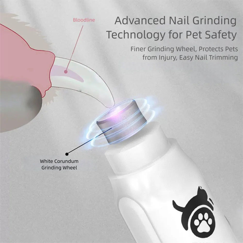 electric dog nail grinder with 3-speed low vibration and digital display for safe cat and dog nail trimming