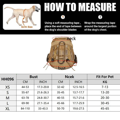 Tactical Dog Vest Harness No Pull Comfortable Adjustable Pet Harness For Medium Large Dog Military Training With Handle Labrador