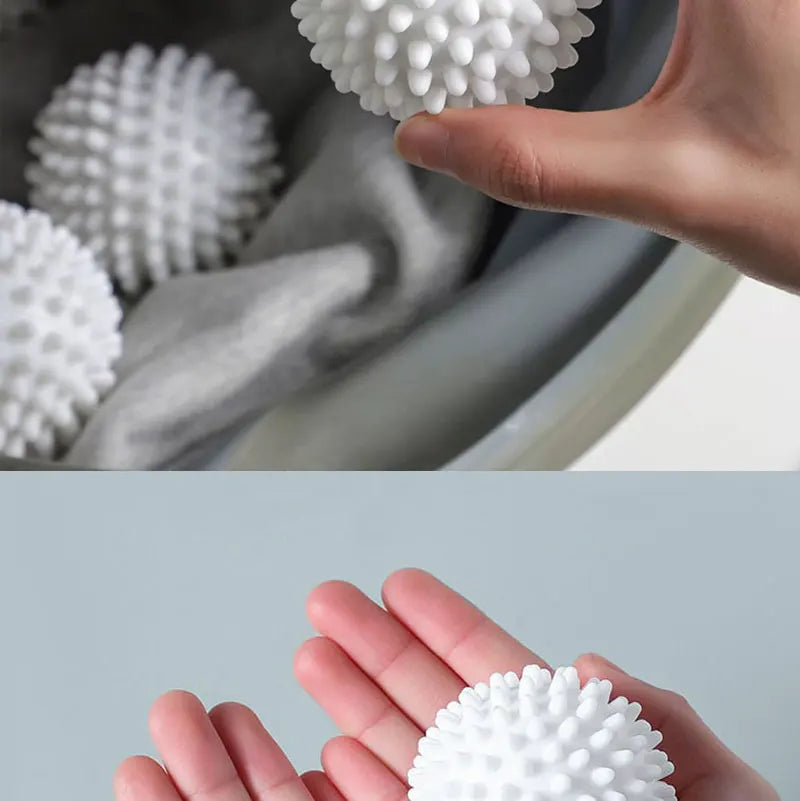 laundry anti-winding balls for reusable washing, drying, and fabric softening with anti-tangle spiky design
