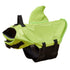 small dog shark fin life jacket green with handle, enhanced buoyancy swim vest for small dogs