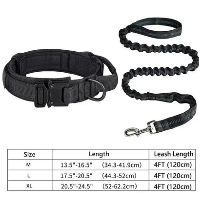 heavy duty dog training collar with handle adjustable nylon collar with metal buckle for medium large dogs