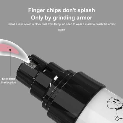 silent dog nail grinder with dust cover for safer, quieter pet nail trimming and reduced flying debris