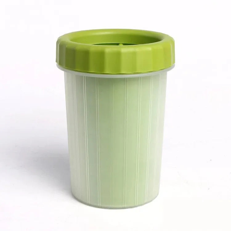 green automatic pet paw cleaning cup for dogs, puppies and cats, practical paw washing cup to remove dirt after walks