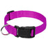 Purple adjustable dog collar with D-ring nylon quick release buckle for dogs goats sheep horses