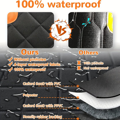dog car seat cover hammock 100% waterproof 600D heavy duty nonslip scratch proof pet back seat protector