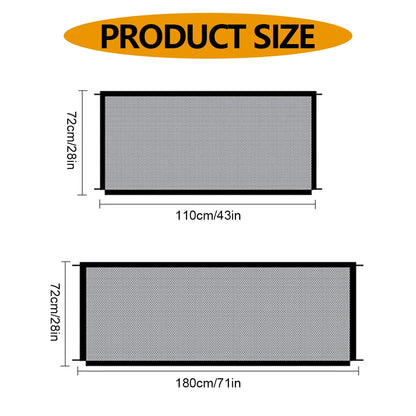 Product size dimensions for Pet Dog Barrier Fences Pet Isolated Network Folding Breathable Mesh Play Dog Safety Fence.