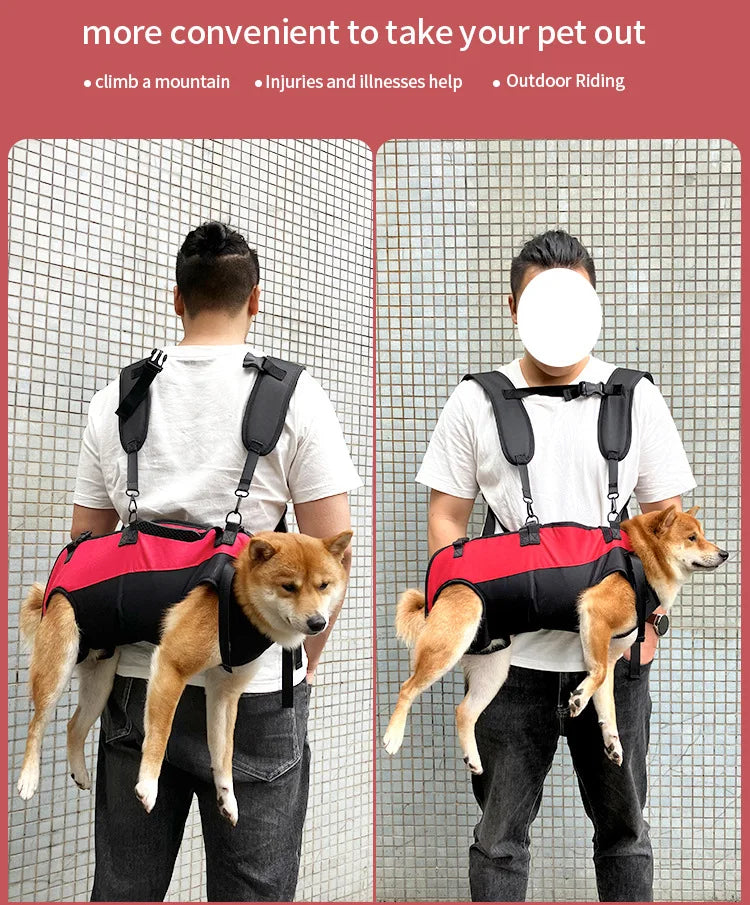 dog backpack carrier for hiking and biking breathable pet backpack with belly support and adjustable straps for outdoor riding