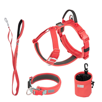 SMALL COMBINATION Large Dog Collar Harness and Leash Sets No Pull Reflective Medium Dog Chest Vest Pet German Shepherd Training
