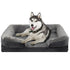 Dark gray orthopedic dog sofa bed with washable coral fleece cover and support foam for extra large dogs