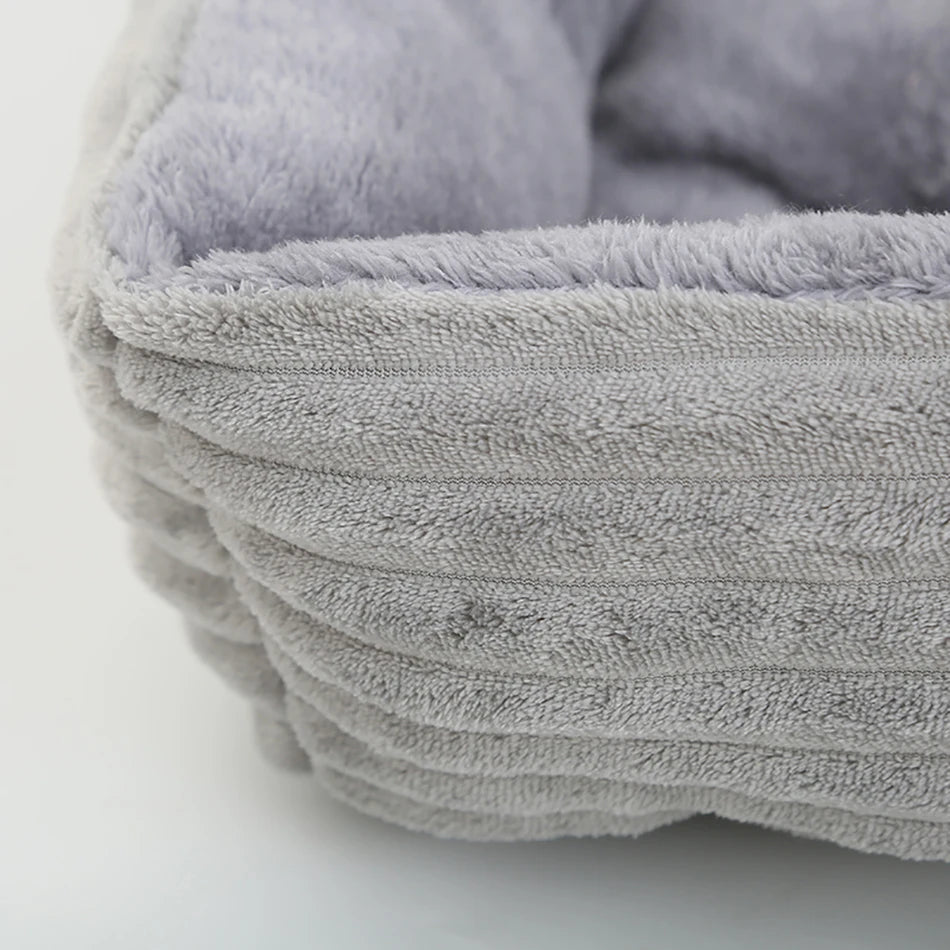 calming dog bed plush square pet sofa bed cushion, soft waterproof kennel for small and medium dogs and cats