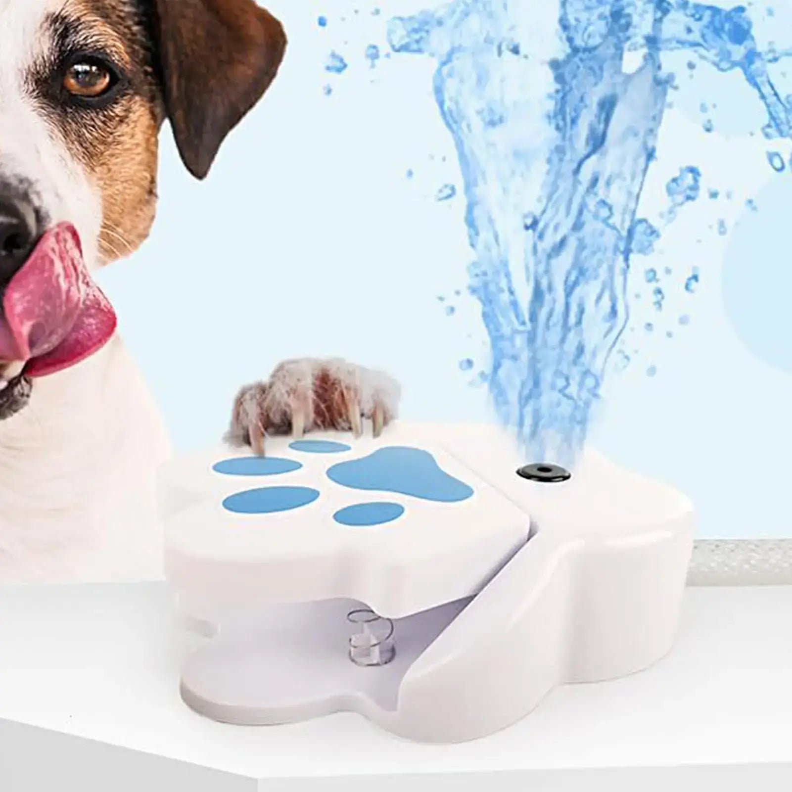 Paw Activated Dog Water Fountain Step on Outdoor Pet Drinking Dispenser Pet Dogs Puppy Water Sprinkler Toys for Garden Yard