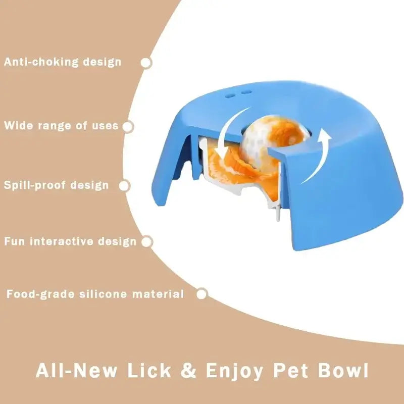 slow feeder dog lick bowl with anti-slip design for bone broth, yogurt, and liquid treats