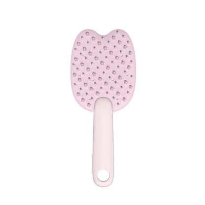 Pink 2 in 1 pet hair remover grooming brush for dogs and cats, ABS plastic deshedding comb with massage pins