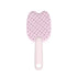 Pink 2 in 1 pet hair remover grooming brush for dogs and cats, ABS plastic deshedding comb with massage pins