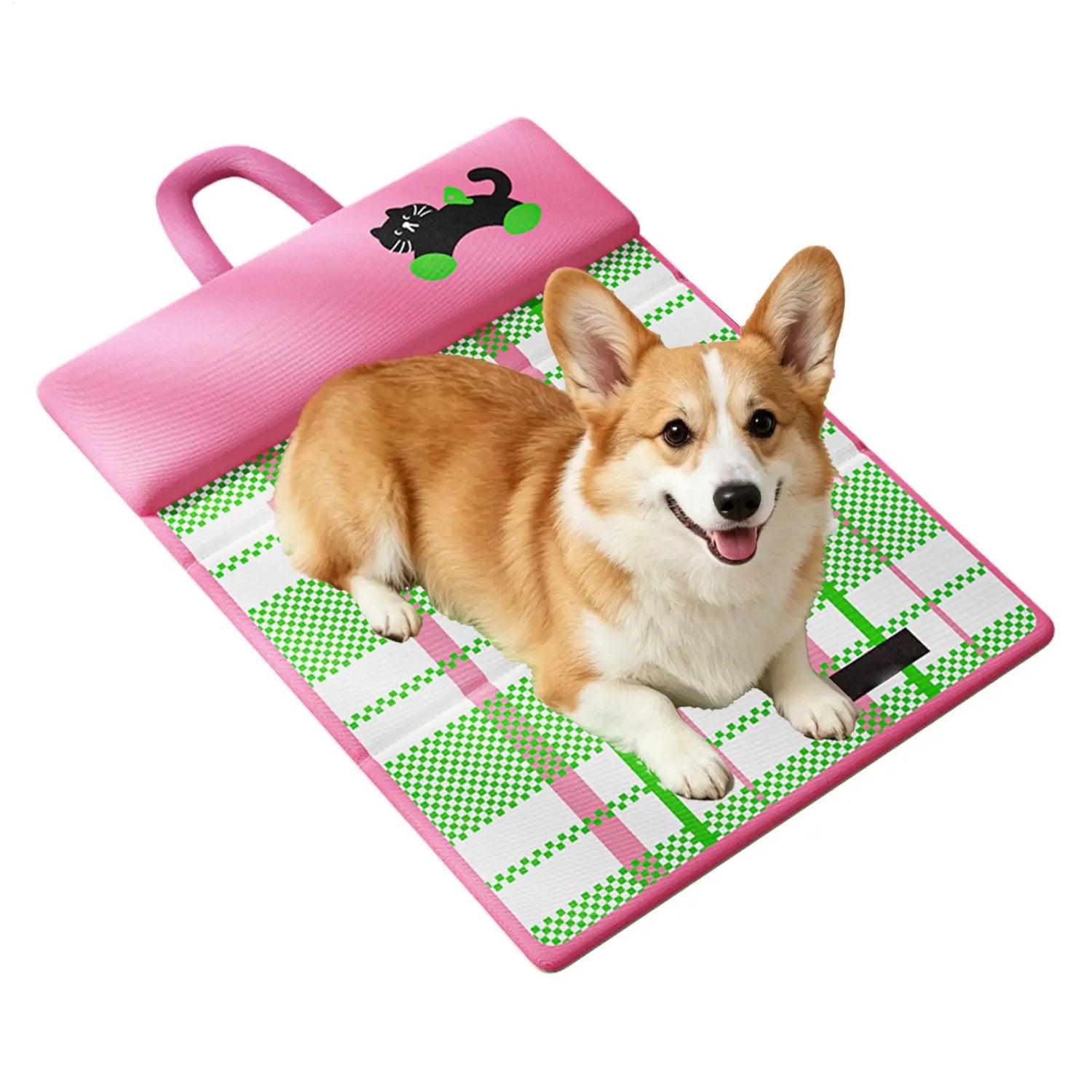 double sided cooling pet mat foldable waterproof portable bed with headrest for dogs and cats