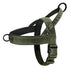 Green no-pull dog harness for large dogs, heavy-duty padded adjustable vest with reflective strip for control and pullers