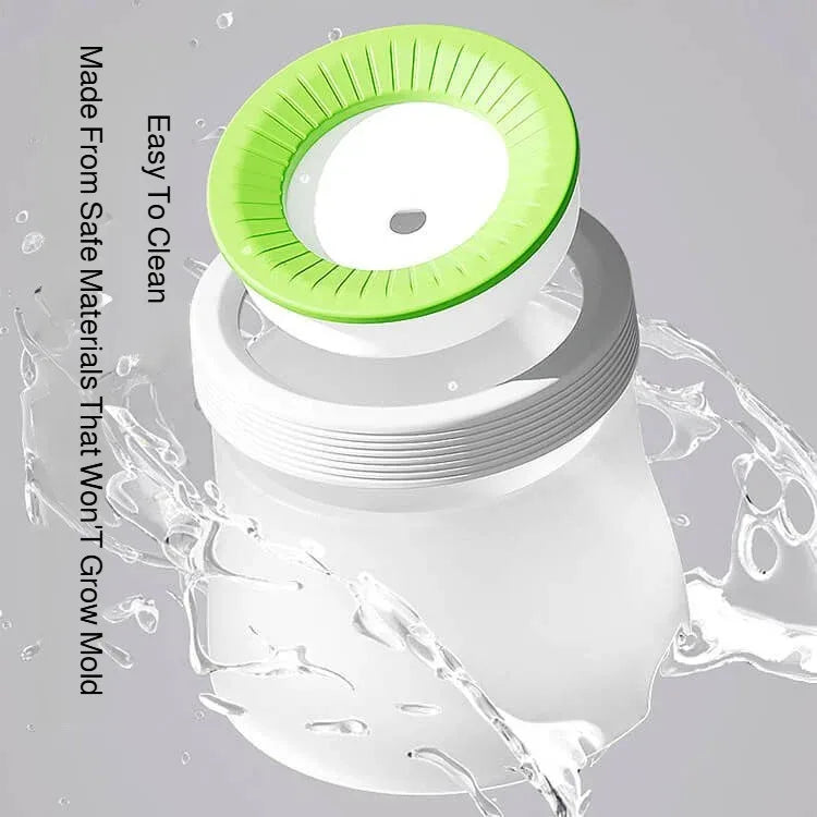 Dog paw cleaner cup with green silicone bristles, easy to clean, mold-resistant materials
