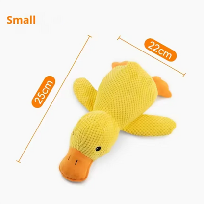 bite resistant dog plush toy yellow duck chewing toy for large dogs, 25cm x 22cm
