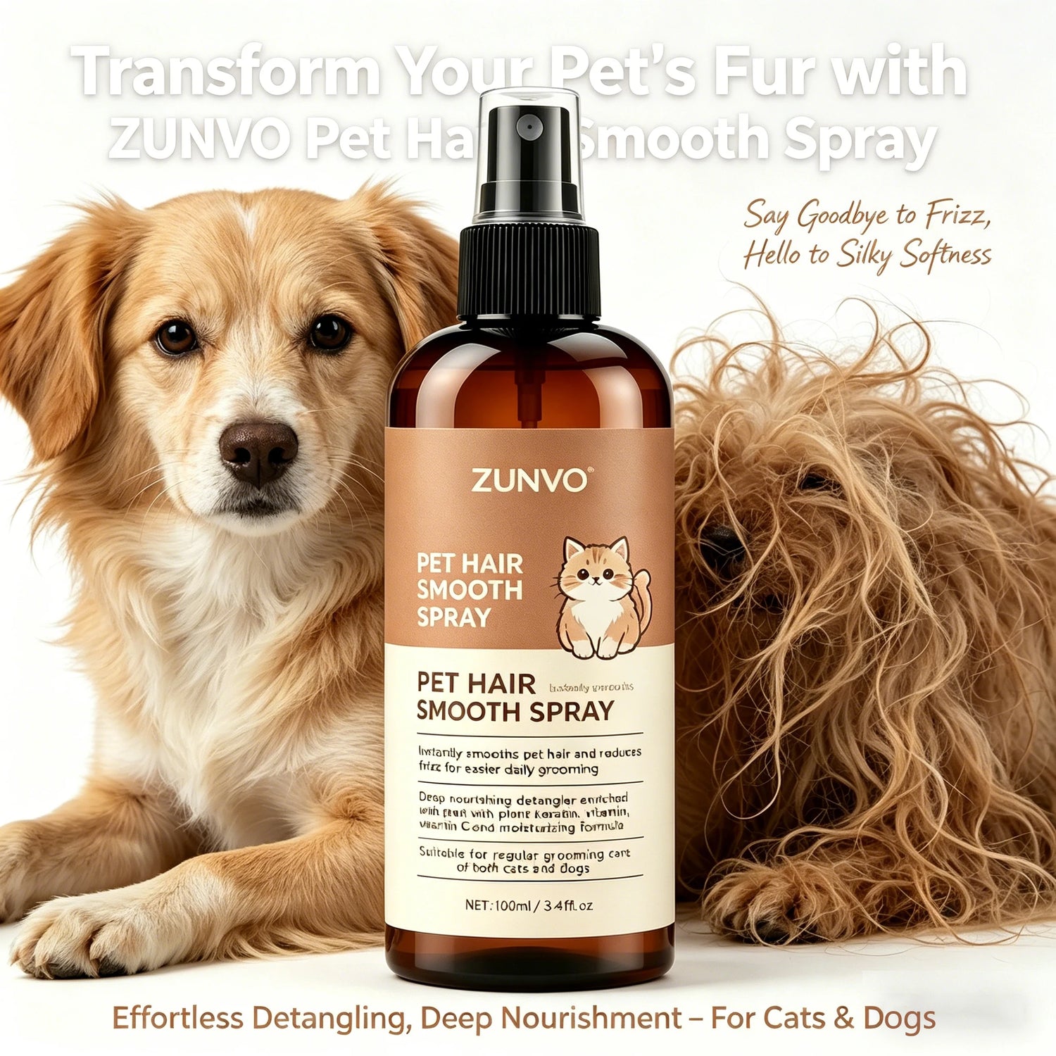 waterless dry shampoo for dogs and s pet hair smooth spray for effortless detangling and deep nourishment