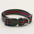 Reflective dog collar red 1.5x24-40cm nylon striped adjustable dog collar for walking pets
