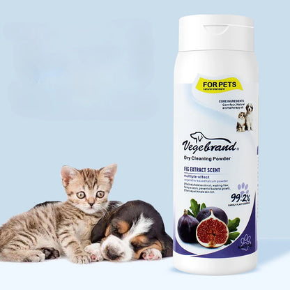 pet dry shampoo powder for dogs and s, waterless cleaning and odor elimination, plant-based pet bath powder