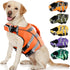 reflective dog life jacket for dogs, orange polyester buoyancy vest with reflective straps for swimming safety