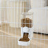 White hanging pet feeder and waterer for cage, 1.5L plastic dispenser bowl for small dog, cat, rabbit