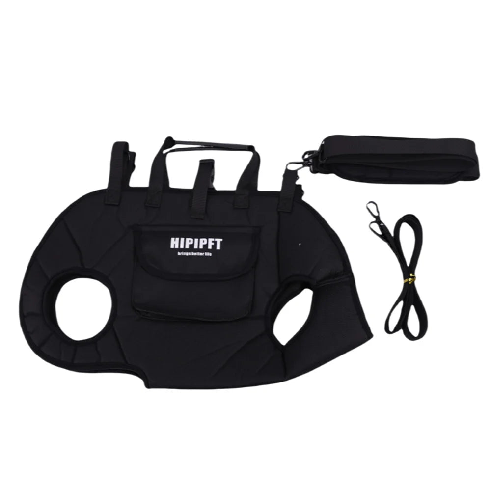 Black dog backpack carrier with breathable mesh, waterproof canvas, carry handles, leash, and pouch for small to medium pets