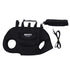 Black dog backpack carrier with breathable mesh, waterproof canvas, carry handles, leash, and pouch for small to medium pets