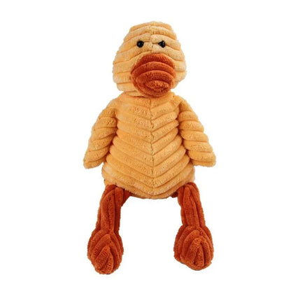Plush squeaky dog toy duck-shaped corduroy bite resistant pet toy for small and large dogs training and play