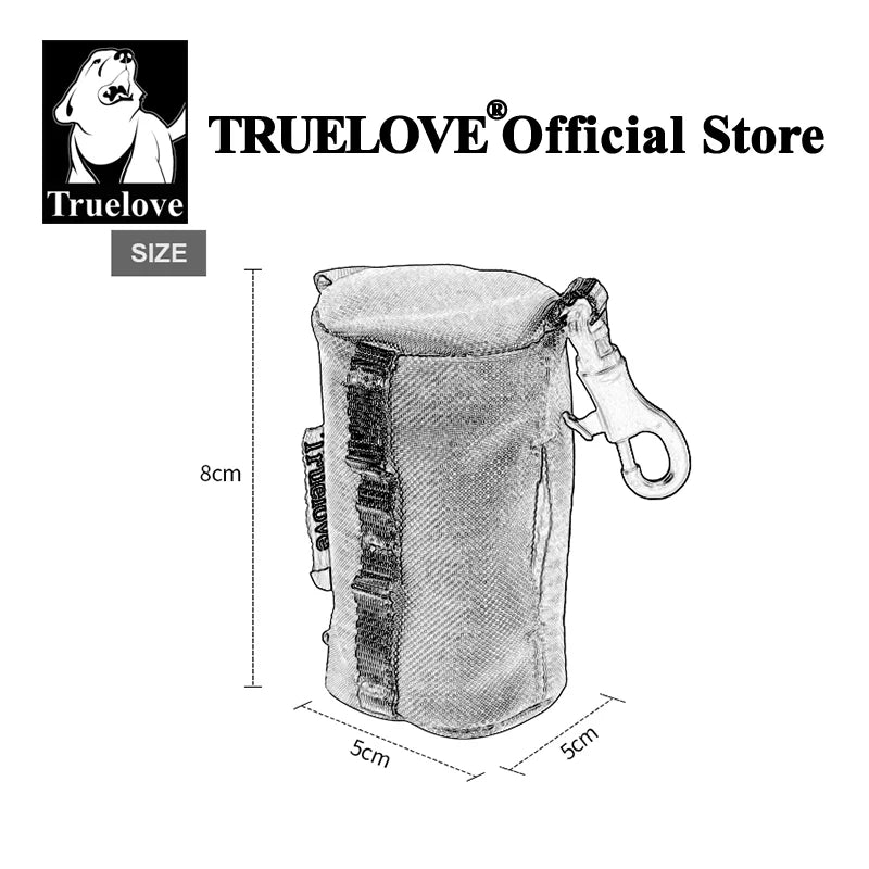 dog poop bag holder with carabiner from TRUELOVE Official Store, compact 8cm nylon dispenser for all dog leashes