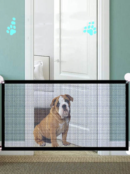 Dog Fence Portable Folding Divider Mesh Home Perforation-Free Traceless Wall Protection Safety Net Nylon Mesh Cloth Pet Fence with dog