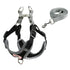 adjustable small dog harness leash set gray buckskin buckle leash breathable pet walking strap animal pattern
