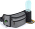Gray dog walking waist bag with treat pouch, poop bag dispenser, water bottle holder