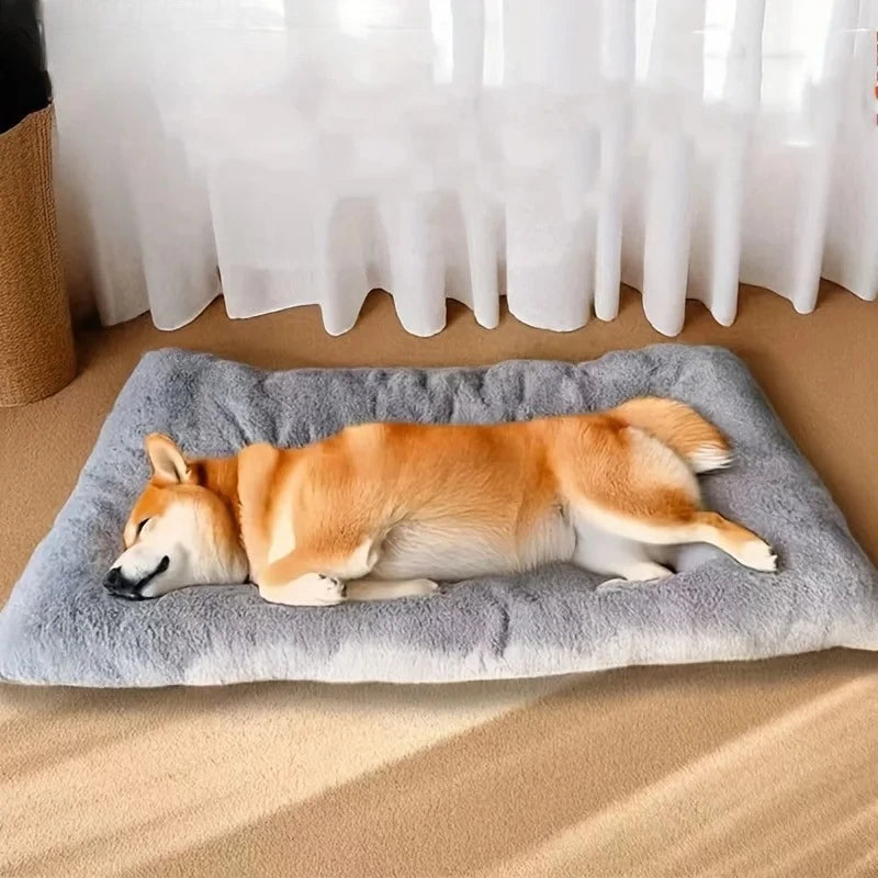 plush dog bed sofa for small to large dogs, thick soft polyester pet mat for crate or floor comfort