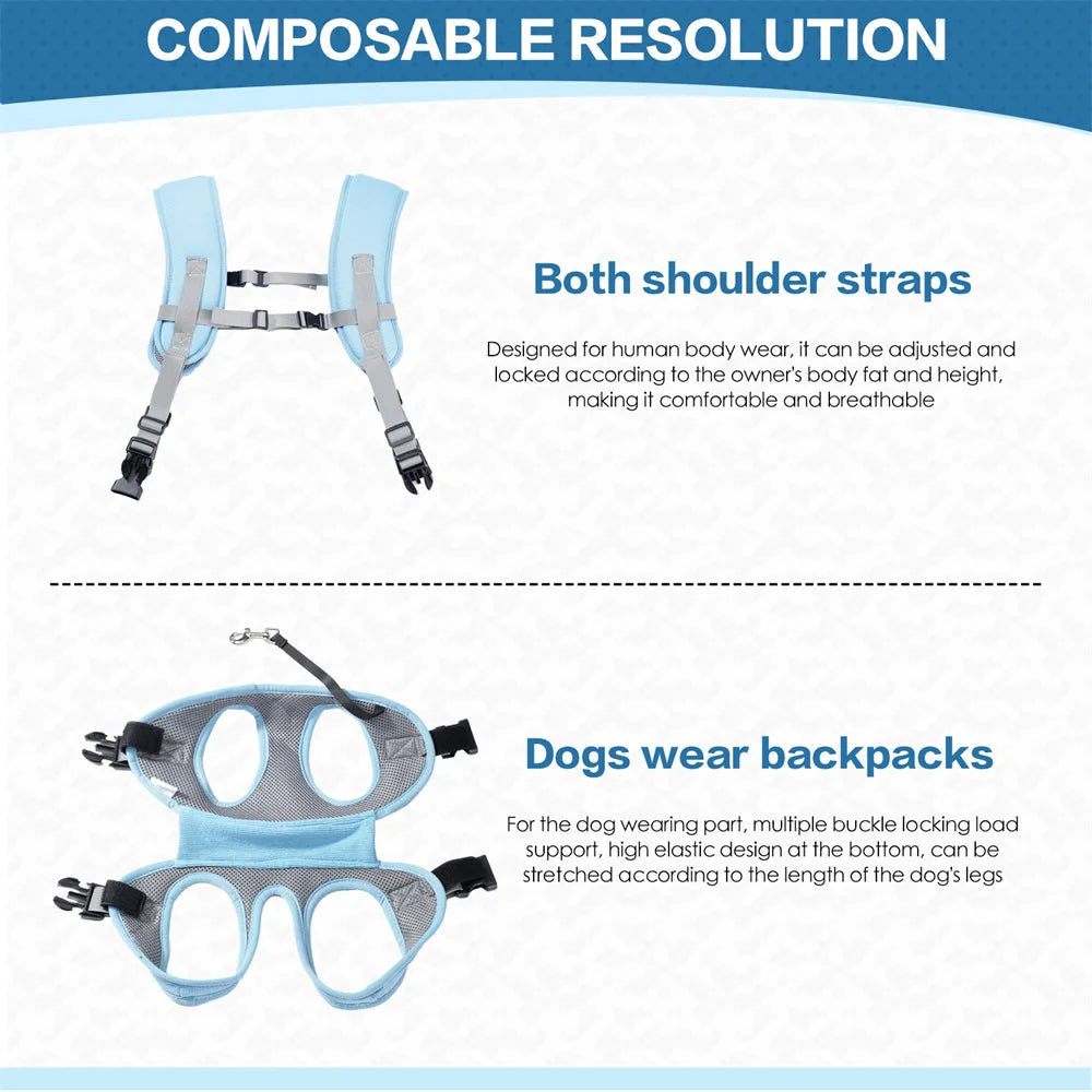 horizontal dog carrier backpack breathable pet carrier with shoulder straps for small and medium dogs