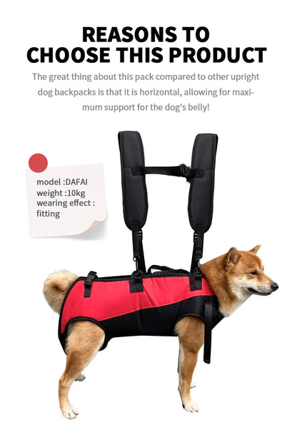 dog backpack carrier for hiking and biking with belly support, adjustable straps, breathable comfort for medium dogs