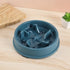 Blue slow feeder pet bowl for small dogs and cats, anti-slip anti-tip plastic food dish to prevent choking