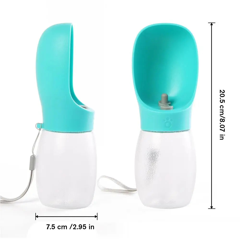 portable dog water bottle leakproof pet drinking bowl with 300ml capacity for travel, outdoor use, small and large dogs
