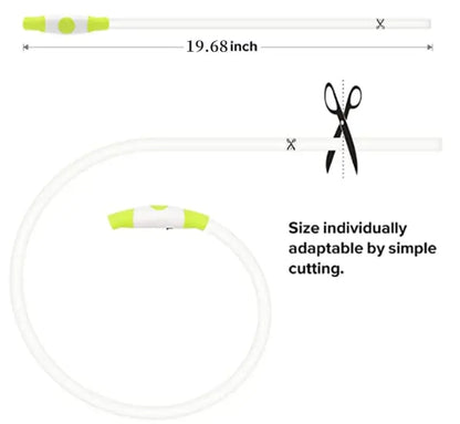 LED dog collar light adjustable glowing safety collar, 19.68 inch cut-to-size pet accessory