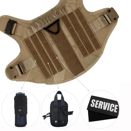 tactical dog harness for large dogs, padded adjustable vest for German Shepherd training and outdoor use