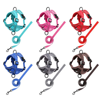reflective cat harness and leash set, breathable mesh pet harness for cats and small dogs, colorful adjustable harnesses
