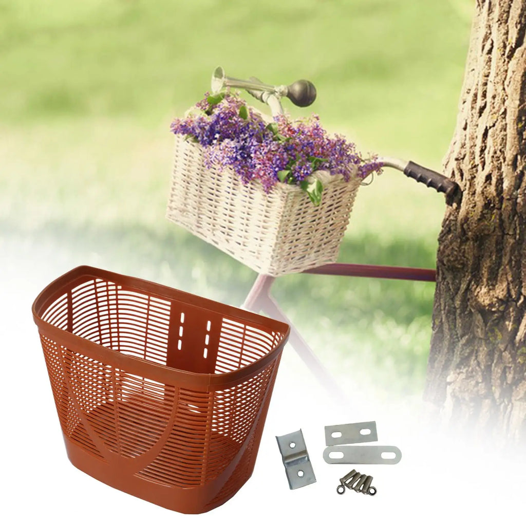 Bike Front Basket Carrier Basket Universal Kids Bike Frame Cargo Carrier Storage Box for Dog Puppy Cats for Camping Shopping