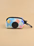 cute dog poop bag holder, TAIYANGHUA floral design, size L, black zipper and clip-on leash attachment