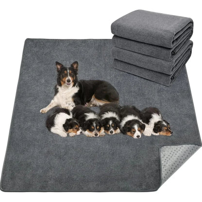 Washable dog pee pad, reusable super absorbent waterproof mat for puppies, crates, and playpens