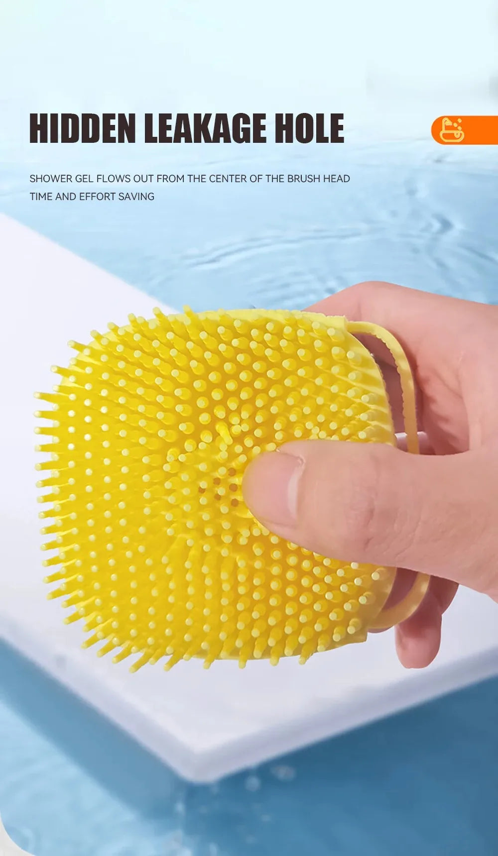 dog bathing brush with shampoo dispenser rubber bristle shower grooming tool with hidden leakage hole for easy pet bathing