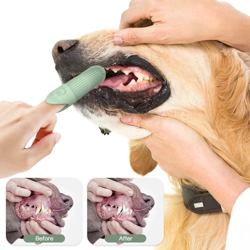silicone finger toothbrush for dogs 360° cleaning dog toothbrush for pet dental care, food grade silicone for dogs and cats