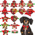 christmas dog bowties with bell adjustable plaid pet collars in red, green, and gold for dogs and cats